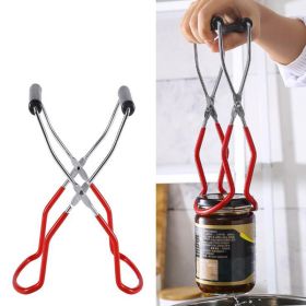 Canning Jar Lifter with Rubber Grips, Long Handle Canning Wide-Mouth Gripper Clamp Canned Clip for Kitchen Restaurant