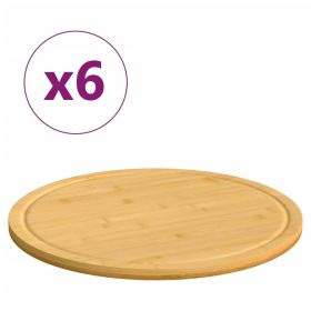 Chopping Boards 6 pcs Ø11.8"x0.6" Bamboo