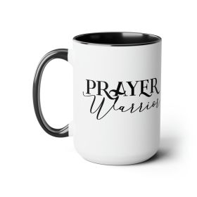 Accent Ceramic Coffee Mug 15oz - Prayer Warrior Black Illustration