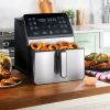 8-Quart Digital Air Fryer, with 12 One-Touch Functions & Guided Cooking - Stainless Steel