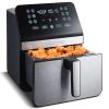 8-Quart Digital Air Fryer, with 12 One-Touch Functions & Guided Cooking - Stainless Steel