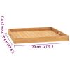 Serving Tray 27.6"x27.6" Solid Wood Teak