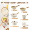 Ceramic Nonstick Pots and Pans Set 14pcs