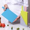 Assortment Chopping Board With Handle; 4pcs Color Box With Base; 4-color PP Chopping Board; Raw And Cooked Assortment Food Supplement Chopping Board