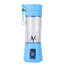 380ML USB Portable Blender Portable Fruit Electric Juicing Cup Kitchen Gadgets (Color: Blue)