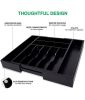 Adjustable Expandable Kitchen Utensils Drawer Organizer  For Bamboo Flatware Organizer