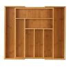 Expandable Kitchen Utensils Drawer Organizer  For Bamboo Flatware Organizer